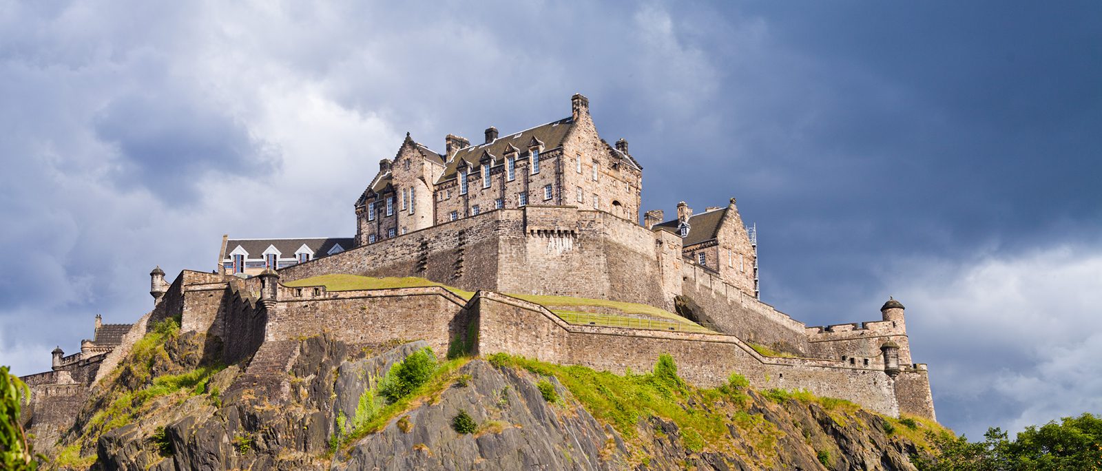 Looking up to Edinburgh Castle